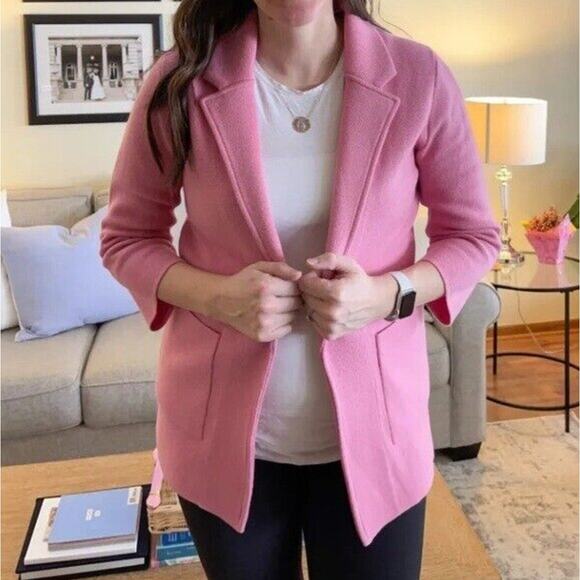 J. CREW Sophie Open Front Sweater Blazer Bohemian Rose Pink Sz XS {KK23} - Picture 2 of 7